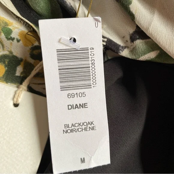 WILFRED Aritzia Diane Wrap Dress Black Floral NWT Medium - Picture 4 of 6